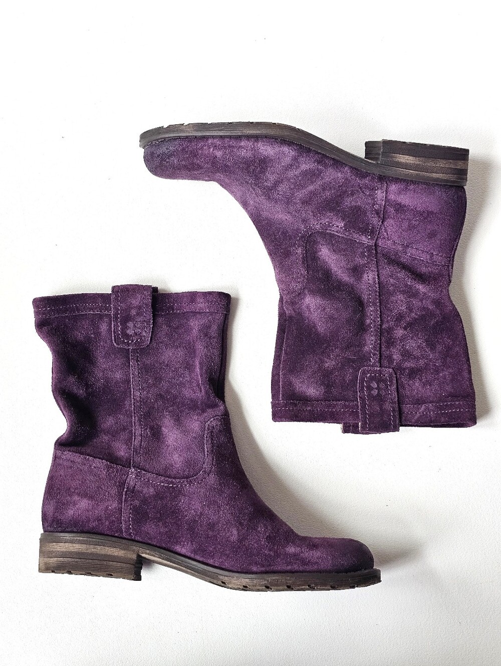 Naturalizer Purple Suede Slouch Mid Calf Boots Women’s Size 7.5 Boho Moto